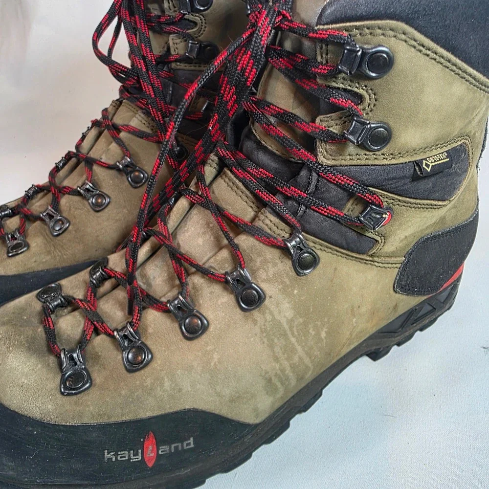 Kayland Maniva GTX Olive Green Hiking Boots Mens 11.5 Gore-Tex Vibram EU 45